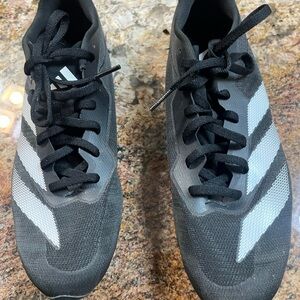 Women’s Adidas Black and White Track Shoes with Cleats..